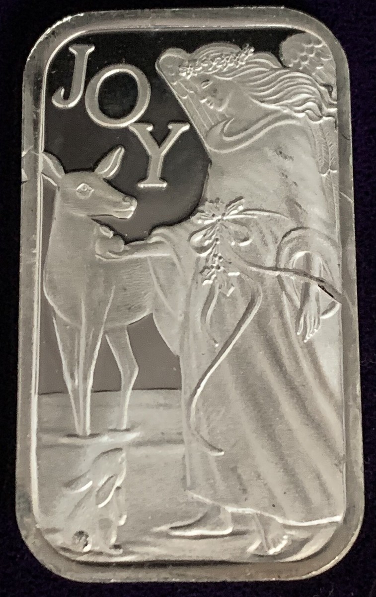 Joy, Angel and Deer, 1 tr oz .999 Silver Art Bar | eBay