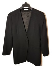 Vintage Brooks Brothers Womens 8 Oversized Wool One Button Blazer Black USA Made