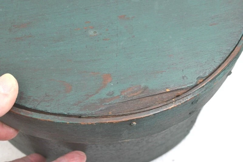 caja despensa antigua pintura verde azulado 9,5x5,25 original 19 1800 Foto 3 de 4