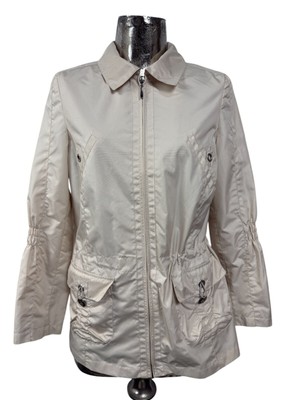CENTIGRADE Jacke Mantel Größe Small elfenbeinweiß Satinkragen Reißverschlusstaschen Damen