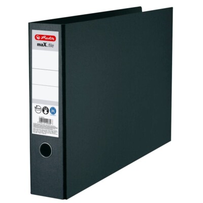 Herlitz Ordner A3 quer Büro Aktenordner Querformat 75mm schwarz