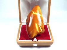 Antique HUGE Natural Baltic Amber Egg BUTTERSCOTCH Ring 7.4g Size 16       