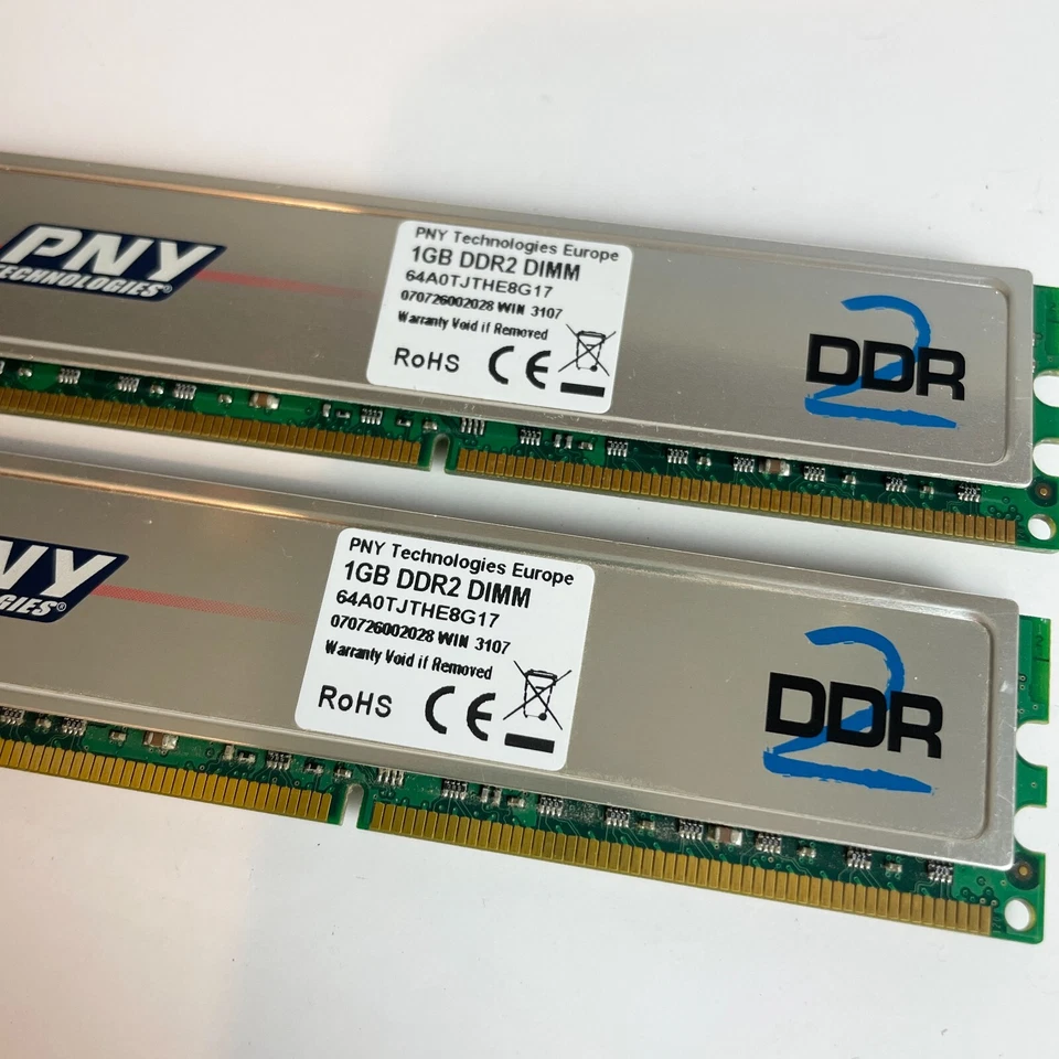 PNY 2X DDR2 1GB DIMM RAM Memory - Image 2 of 3