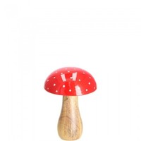 Pilz Fliegenpilz Holz Rot Holz HöHe 12,5 Cm Herbst Advent Deko Figur Neu!