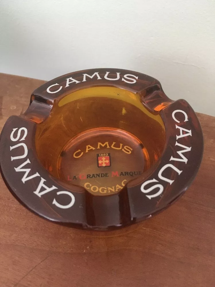 Chatelle Napoleon VSOP Cognac Camus 1863 round amber glass ashtray