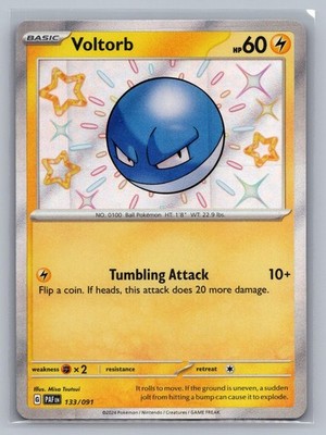 Voltorb 133/091 Shiny Rare Paldean Fates Pokemon Holo Near Mint