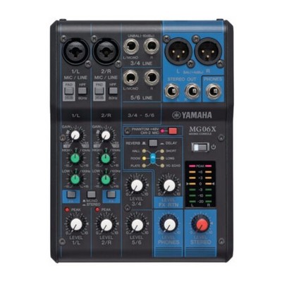 Yamaha MG06X 6 Input Stereo Preamp Mixer w/ SPX Digital Effects