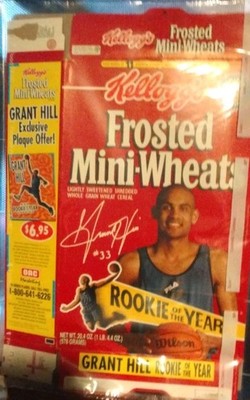 VTG 1995 Kellogg s Frosted Mini-Wheats GRANT HILL ROTY Empty Cereal Box Flat