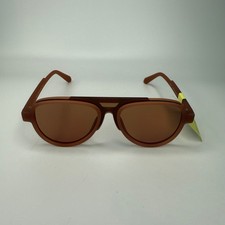 All in Motion Unisex Aviator Polarized Sunglasses Plastic Frame Brown One Size