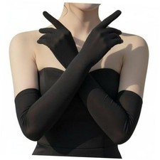 Cosplay Gloves Long Tight Spandex Strech Gloves Long Elbow Glove for Black