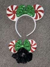 Disney Peppermint Christmas Ears And Scrunchy