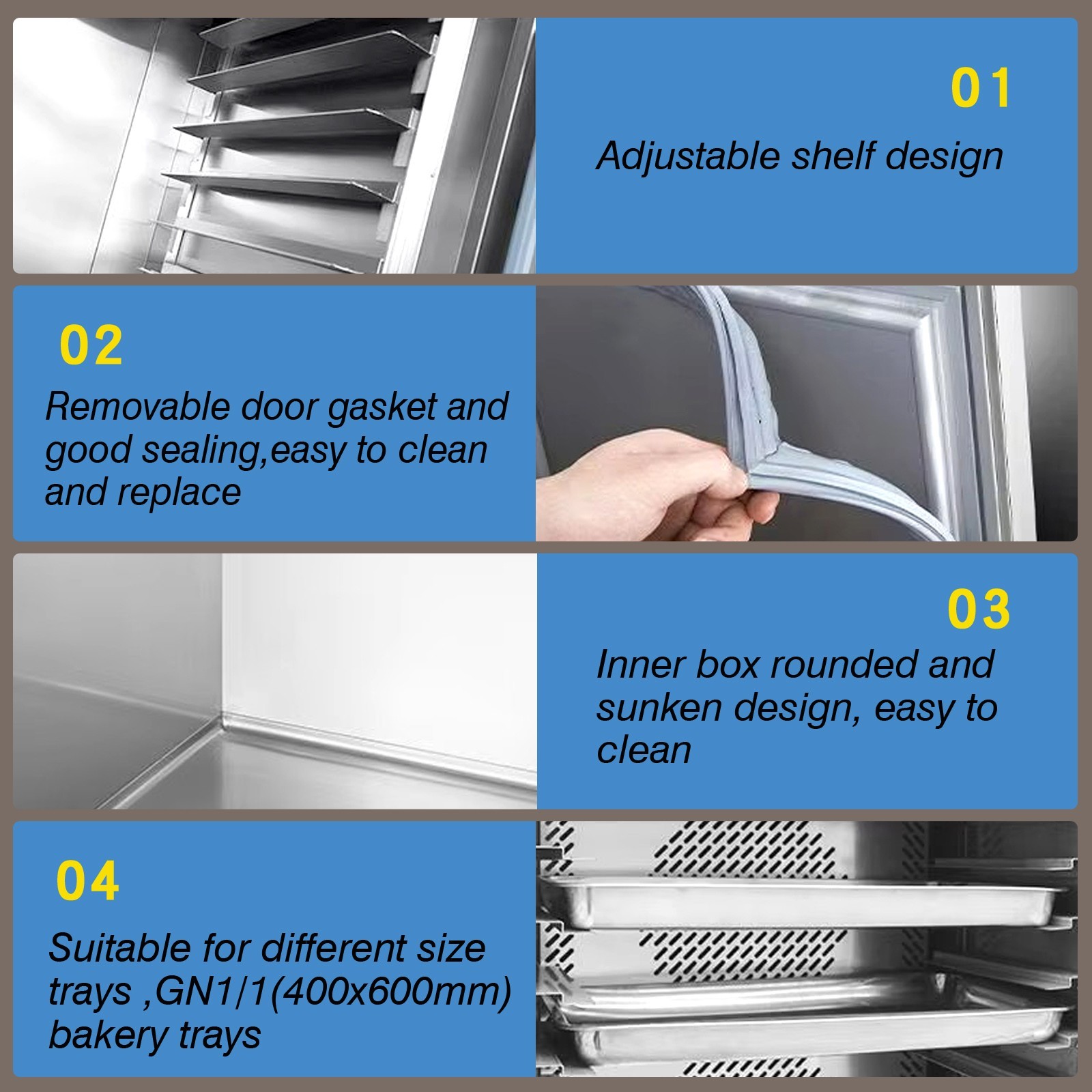 Kolice Commercial 10 Trays Blast Freezer Chiller for Dough Dessert Seafood -40°F