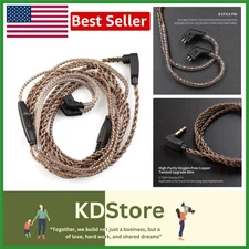 High-Purity Copper Earphone Cable 2PIN 3.5mm Braided Replacement for KZ, ZST,...