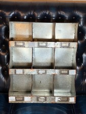 Vintage Industrial Style Galvanised Steel Pigeon Holes Shelves Shelving Shelf