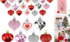 Heart Ornaments for Valentines Day Decorations, Hanging Ornaments for