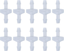 10 Pack 1/4 inch Plastic Check Valve, One Way Barb Hose Inline Non Return For Fu