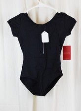 Capezio Girls Short Sleeve Leotard Black Size Large