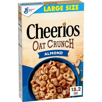 Cheerios Oat Crunch Almond Breakfast Cereal, Made with 18.2 Ounce (Pack of 1) 