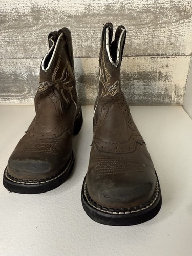 Justin Gypsy 9009Y Braun Leder Western Cowboy Jugend Stiefel Gr. 1,5 D Lesen - Bild 4 von 12