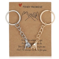 2Pcs Matching Couple Keychain Gifts for Boyfriend Girlfriend Small, Gold