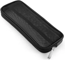 Black Mesh Makeup Brush Bag, Cosmetic Pouch, Travel Toiletry & Pencil Case