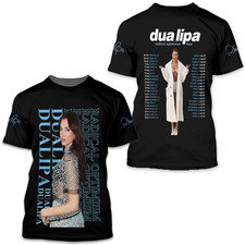 HOT NEW Dua Lipa signed black 3D SHIRT All sizes S to 6XL AOP 1F2052