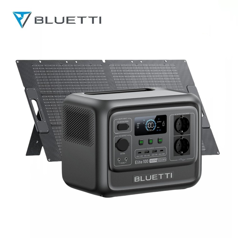 BLUETTI Elite 100 V2 Powerstation 1800W mit Solarpanel Generator Stromspeicher