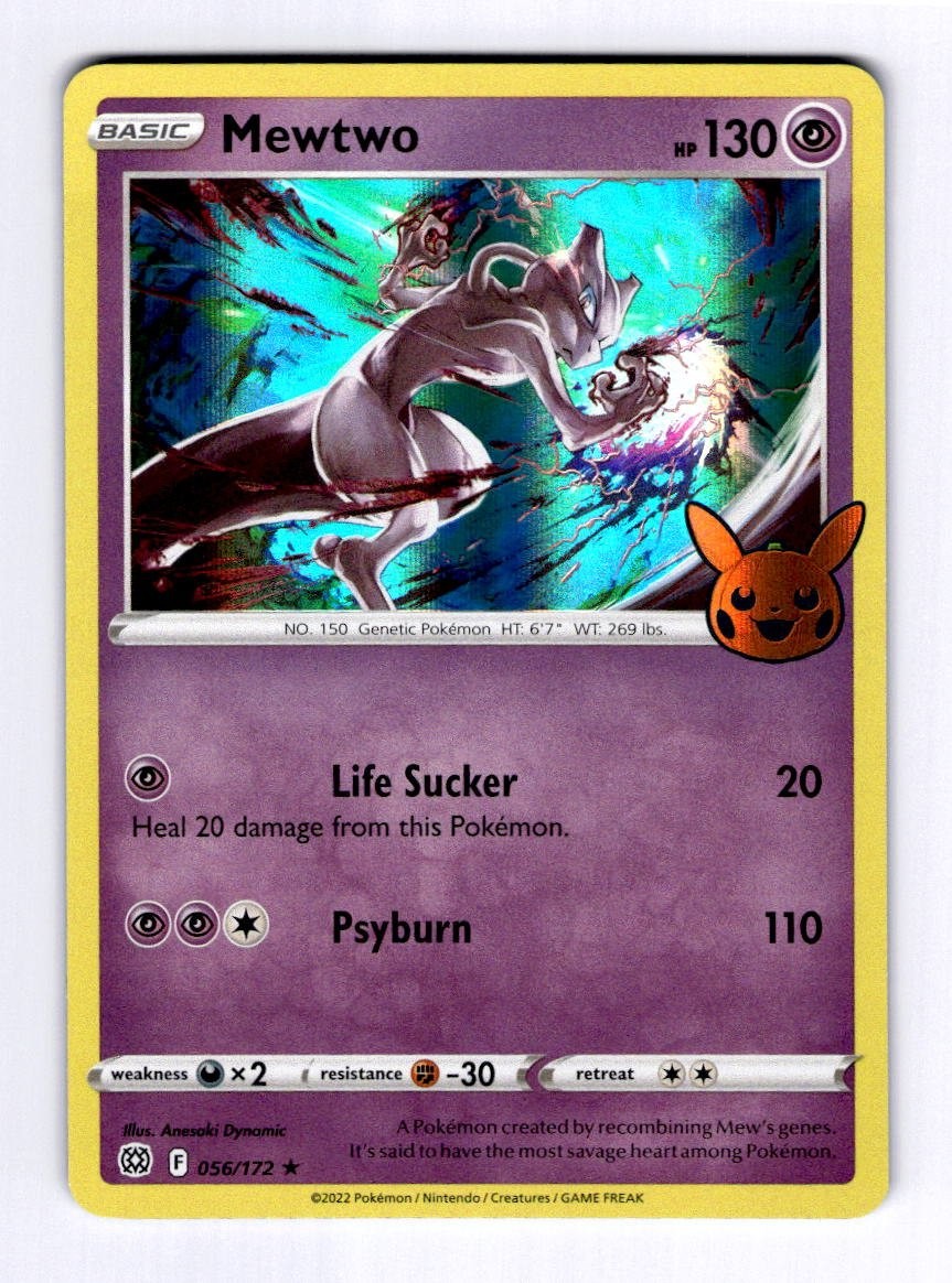Mewtwo SWSH09: Brilliant Stars #056 (2022) Holo Rare NM Pokemon Trick or Trade