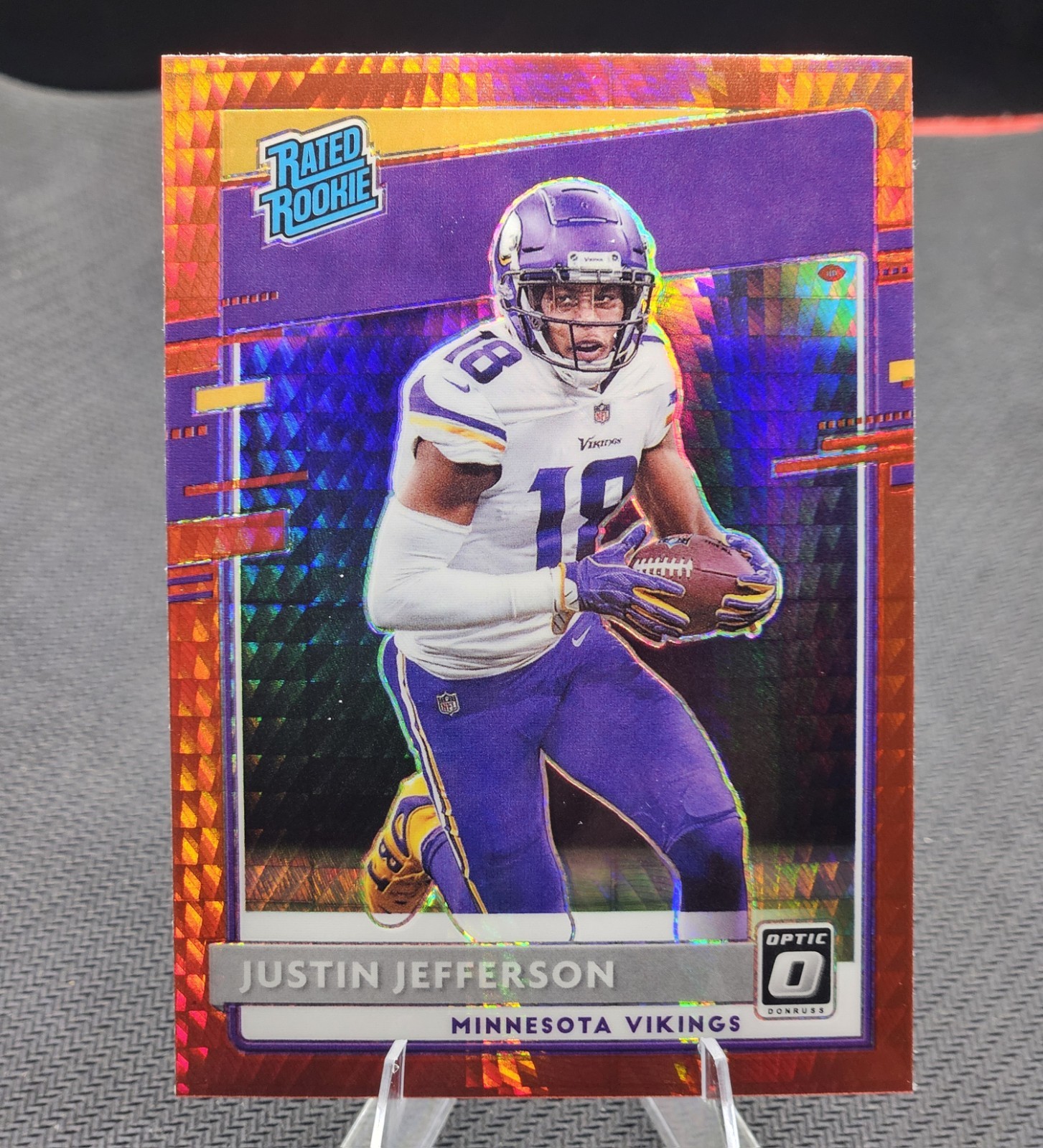 2020 Panini Donruss Optic - Rated Rookies Justin Jefferson #163 Red Hyper Prizm