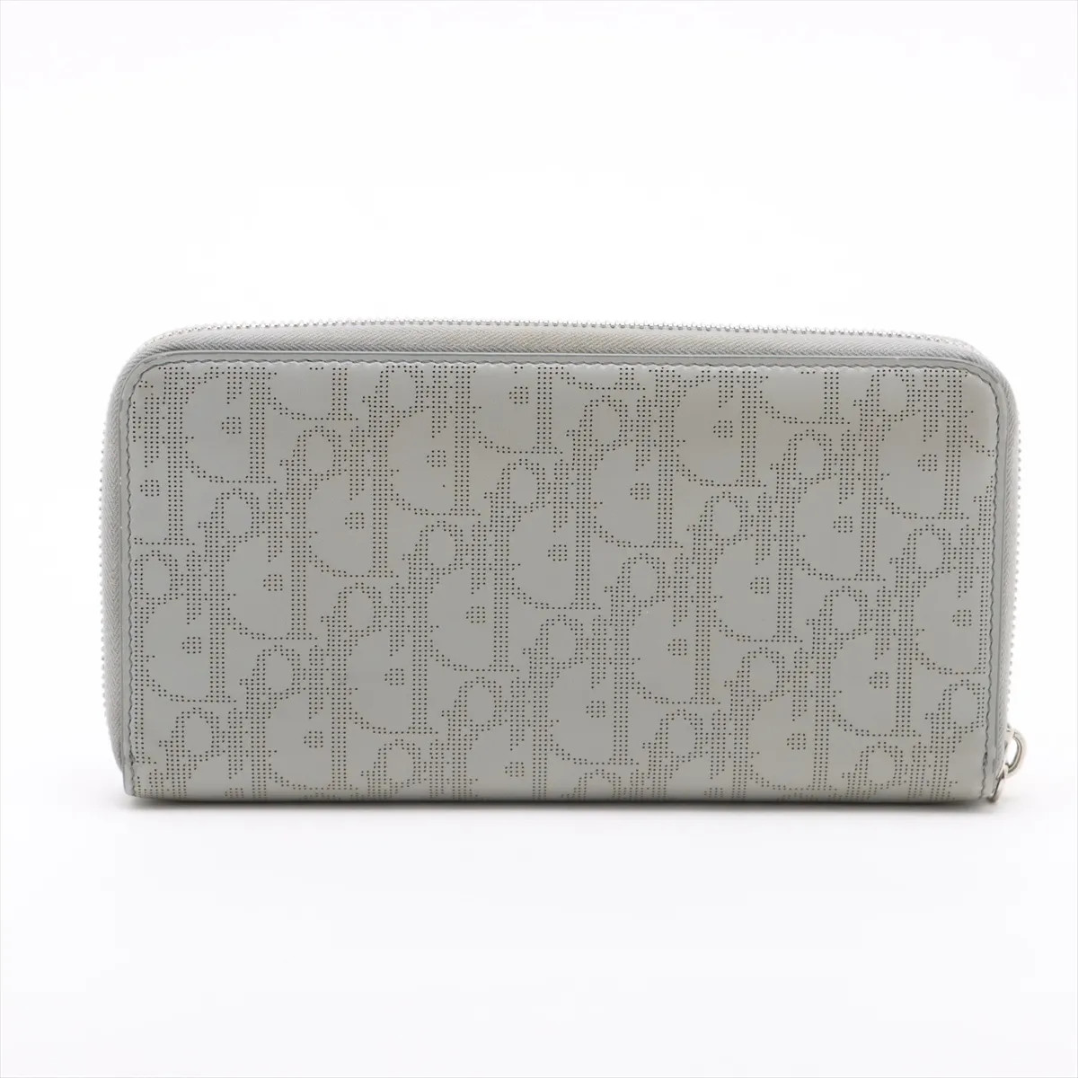 Dior Oblique Galaxy Leather Zip Wallet Gray - # image 2
