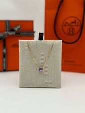 Hermes Pop Ash Mini Halskette Gelbgold Lila Lilac H147992 69098398