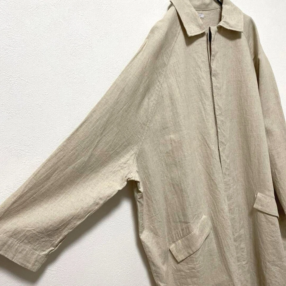 Abrigo acanalado de lino de algodón ICHI - Imagen 3 de 4