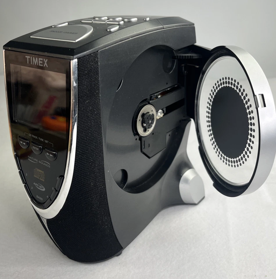 Timex T625B Juego Automático Triple Alarma Reproductor de CD Reloj Radio Sonidos Naturales - Probado Foto 4 de 4