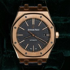 Audemars Piguet Royal Oak 41mm Black Dial 18K Rose Gold MINT FULL SET 15400OR 20