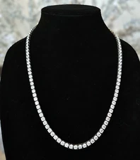 Tennis Necklace CZ 23" 4.5mm Silver Tone N44