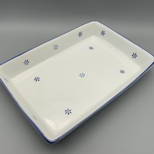 Lasagne Pie Dish Ceramic Stoneware Oven Roasting Pot Blue & White Floral