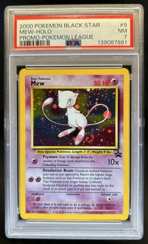 1999 Pokemon Wizards Black Star Promos Mew Holo League #9 PSA 7