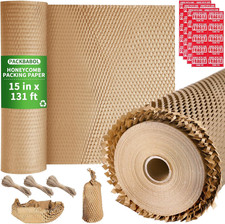 Honeycomb Packing Paper Bubble Wrap Roll 15" X 131' - Eco-Friendly Bubble Cushio