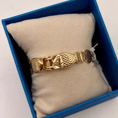 House of Harlow 1960 Gold Fish Hinged Bangle Bracelet  display picture 3
