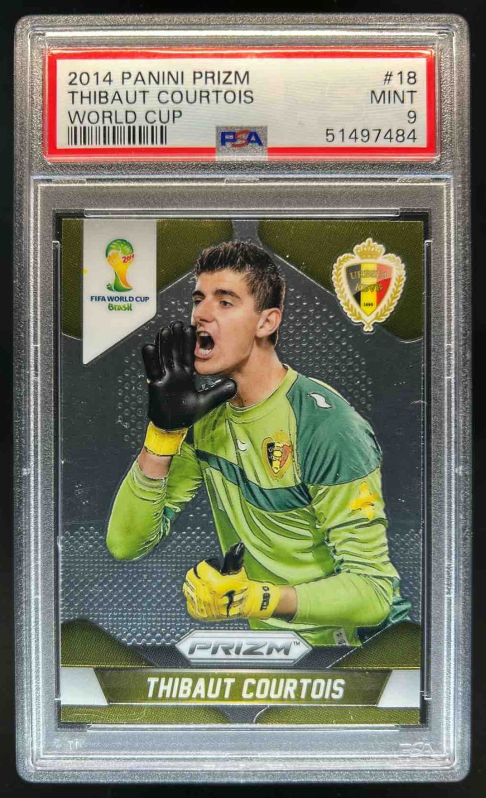 2014 Prizm FIFA World Cup Brazil Thibaut Courtois #18 Belgium PSA 9