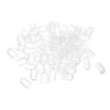 100pcs Rubber End Caps 9.5mm ID Vinyl PVC Screw Thread Protectors Clear
