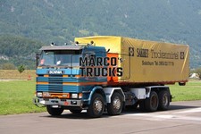 Truck photo  Scania 143H 450 tarpaulin trailer Switzerland blue Schnidrig   #j9c