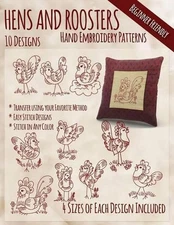 Hens and Roosters Hand Embroidery Patterns by Stitchx Embroidery (English) Paper