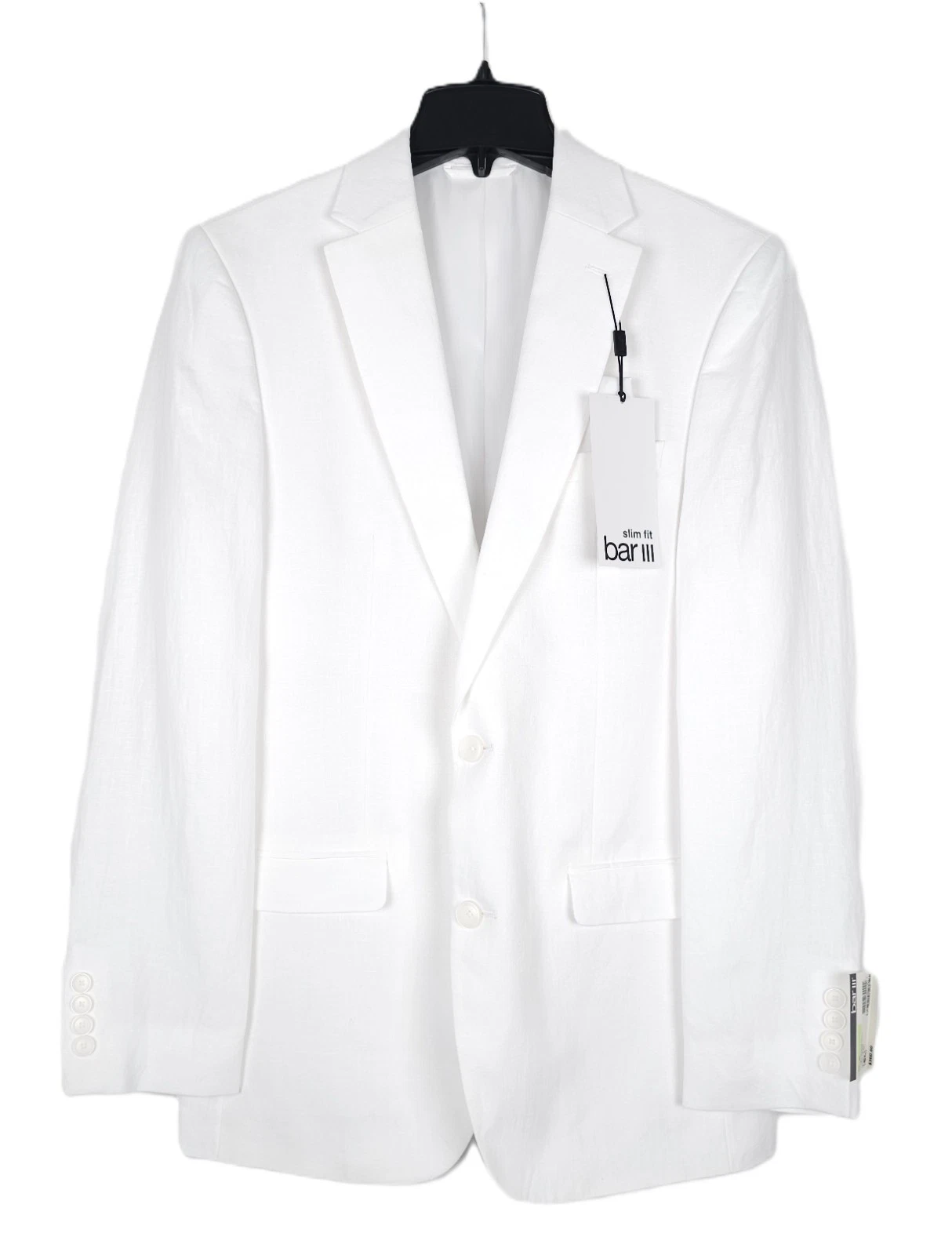 Bar III Mens Slim Fit Linen Sport Coat Blazer 40R White Solid NWT
Opens in a new window or tab