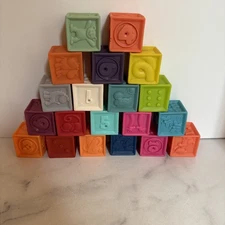 Lot of 20 Soft Building Block Toy Baby Stacking Teething Educational Sensory