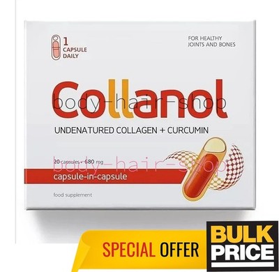 Collanol Collagen Food Supplement Curcumin Natural Joint Bones Support 20 Caps
