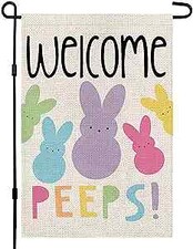 Welcome Easter Garden Flag Double Sided Vertical 12 18 Inch Bunny 12" X 18"