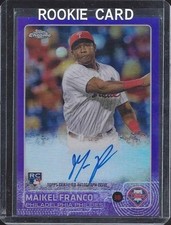 MAIKEL FRANCO 2015 TOPPS CHROME PURPLE REFRACTOR ON CARD ROOKIE AUTO RC #D /250