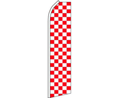 Pack of 2 Red & White Checkered Swooper Super Feather Advertising Flag