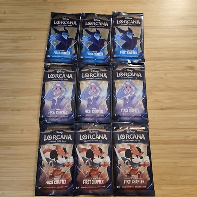 DISNEY LORCANA TCG: THE FIRST CHAPTER - 9 * BOOSTER PACKS Sealed